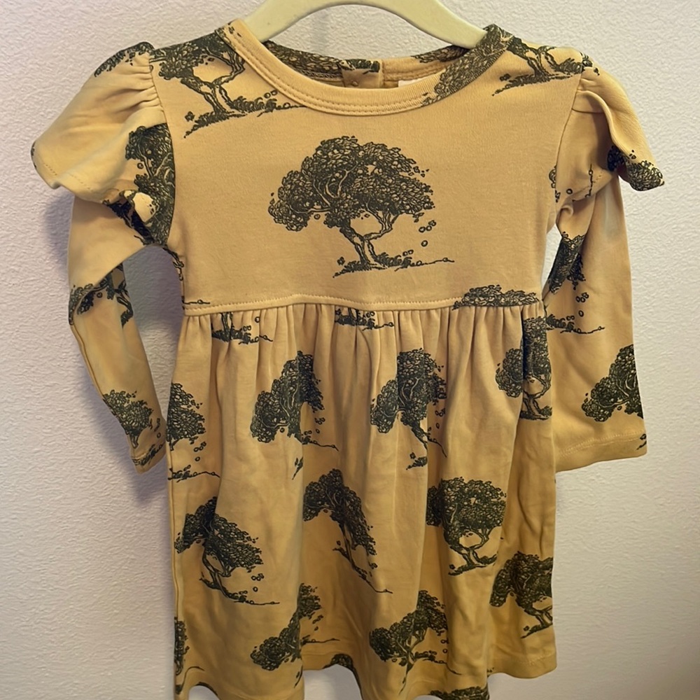 Kate Quinn Cotton Apple Tree Long Flutter Sleeve Dress 2T